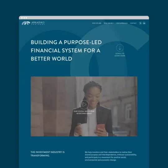 Arkadiko Partners website homepage